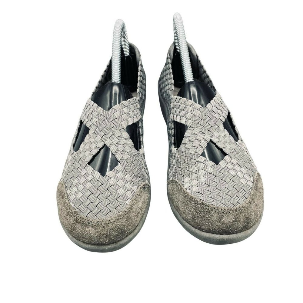 Skechers Weave Criss Cross Comfort Shoes Gray Size 6.5 Women Closed Toe Slip On - Picture 5 of 8